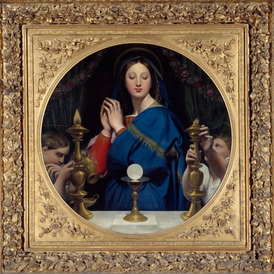 Dziewica wielbiąca gospodarza. Obraz Jeana Auguste Dominique Ingres (1780-1867) autorstwa Jean Auguste Dominique Ingres