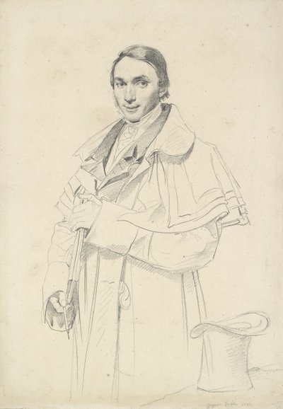 3/4 długości Portret Jean-Francois-Antoine Forest (grafit na białym papierze tkanym) autorstwa Jean Auguste Dominique Ingres