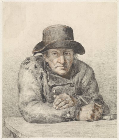 Stary człowiek z fajką autorstwa Jean Augustin Daiwaille
