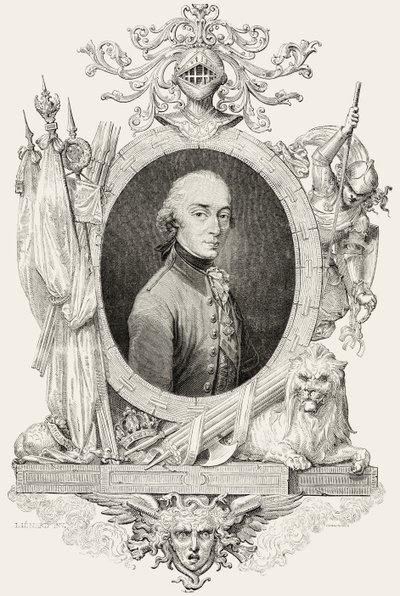 Karol XIV (1763-1844): król Szwecji i Norwegii oraz książę Ponte Corvo, sztychowany przez Pannemakera (rycina) autorstwa Jean Baptiste (after) Lienard