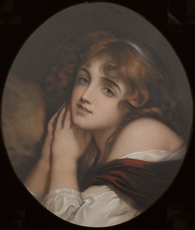 Innocence, portret kobiety (kolorowy grawer) autorstwa Jean Baptiste (manner of) Greuze