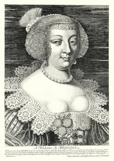 Madame de Maisonfort (Grawerowanie) autorstwa Jean Baptiste Alexandre (after) Le Blond