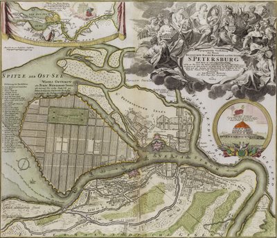 Mapa Petersburga Plan zagospodarowania Sankt Petersburga autorstwa Jean Baptiste Alexandre Le Blond