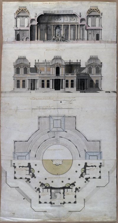 Pawilon Pałac na wodzie Chateau dEau w Strelnej, 1717 autorstwa Jean Baptiste Alexandre Le Blond