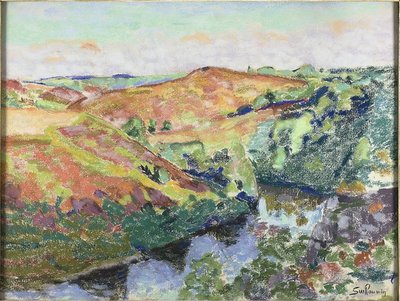 Pejzaż w Crozant, ok.1898 (pastel na kremowym papierze) autorstwa Jean Baptiste Armand Guillaumin