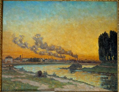 Zachód słońca w Ivry Malarstwo Jeana Baptiste Armanda Guillaumina (1841-1927) XIX-wieczne słońce. 0,65x0,81 m Paryż, muza d