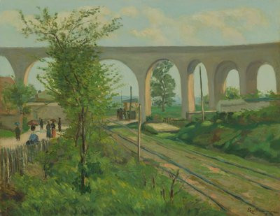 Akwedukt Arcueil na przejeździe kolejowym w Sceaux autorstwa Jean Baptiste Armand Guillaumin