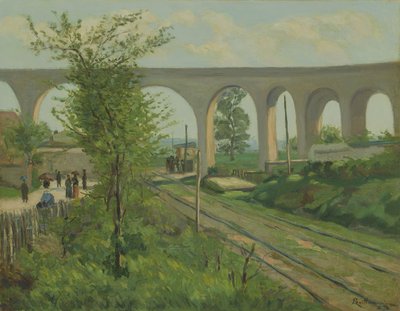 Akwedukt Arcueil na przejeździe kolejowym Sceaux, 1874 autorstwa Jean Baptiste Armand Guillaumin