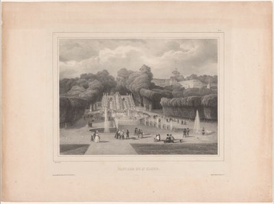 Fontanna w Château de Saint-Cloud Cascade de St. Cloud (tytuł na obiekcie) Wspaniałe widoki w Paryżu (tytuł serialu) autorstwa Jean Baptiste Arnout