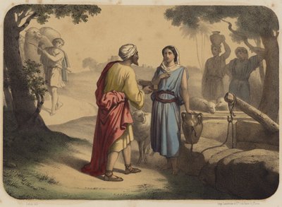 Eliezer et Rebecca autorstwa Jean Baptiste Auguste Leloir