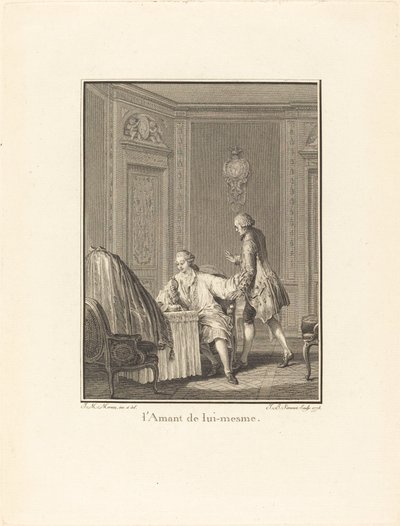 Kochanek samego siebie autorstwa Jean Baptiste Blaise Simonet after Jean Michel Moreau