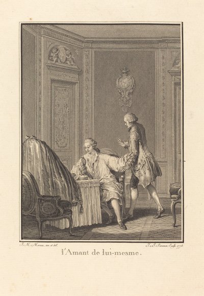 Kochanek samego siebie autorstwa Jean Baptiste Blaise Simonet after Jean Michel Moreau