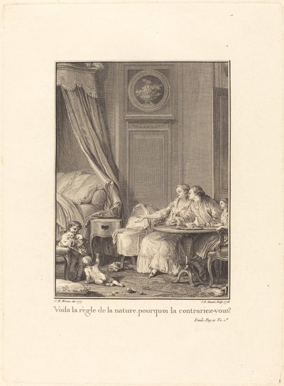 To jest reguła natury, dlaczego ją łamiesz? autorstwa Jean Baptiste Blaise Simonet after Jean Michel Moreau
