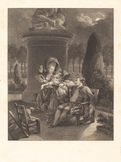 Wieczór Thuileries autorstwa Jean Baptiste Blaise Simonet after Pierre Antoine Baudouin