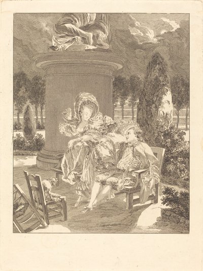 Wieczór Thuileries autorstwa Jean Baptiste Blaise Simonet after Pierre Antoine Baudouin