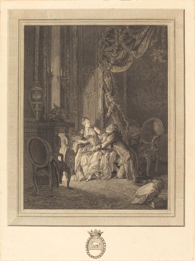 Niebezpieczeństwo tete-a-tete autorstwa Jean Baptiste Blaise Simonet after Pierre Antoine Baudouin
