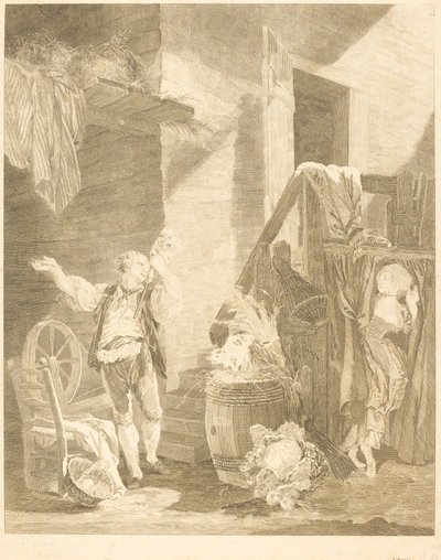 Róża i Colas autorstwa Jean Baptiste Blaise Simonet after Pierre Antoine Baudouin