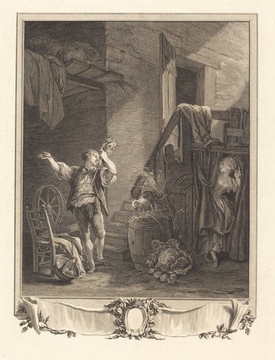 Róża i Colas autorstwa Jean Baptiste Blaise Simonet after Pierre Antoine Baudouin