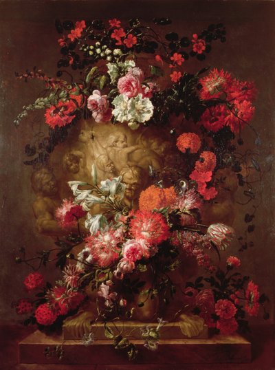 Kwiaty wokół ogromnej urny autorstwa Jean Baptiste Bosschaert
