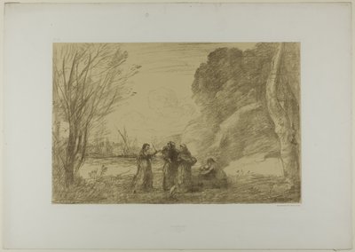 Rodzina w Terracinie autorstwa Jean Baptiste Camille Corot
