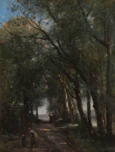 Droga przez drzewa, ca. 1870-73. autorstwa Jean Baptiste Camille Corot