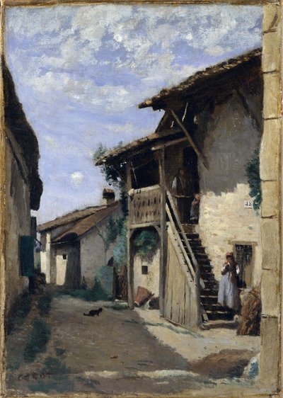 A Village Street: Dardagny, 1852, 1857 lub 1863. autorstwa Jean Baptiste Camille Corot