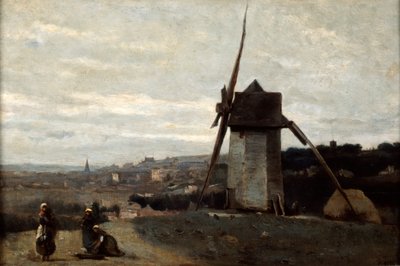 Wiatrak, Etretat, XIX wiek. autorstwa Jean Baptiste Camille Corot