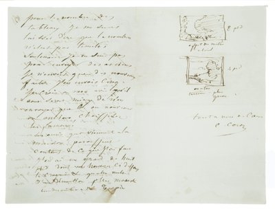 Autograf listu do pejzażysty i polityka Charlesa Le Roux, Paryż, 29 stycznia 1855 r. autorstwa Jean Baptiste Camille Corot