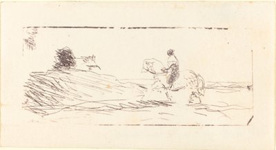 Carte-de-visit z Horseman autorstwa Jean Baptiste Camille Corot