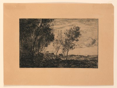 Na wydmach: pamiątka z lasu w Hauge autorstwa Jean Baptiste Camille Corot