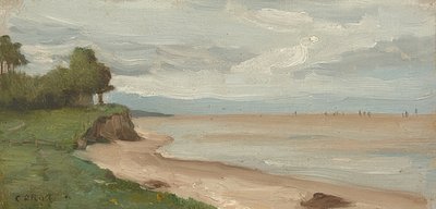 Plaża w Etretat. Około 1872 r. autorstwa Jean Baptiste Camille Corot