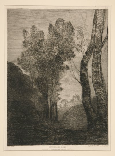 Okolice Rzymu (W pobliżu Rzymu) autorstwa Jean Baptiste Camille Corot