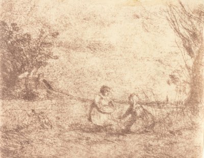 Dzieci na farmie Dzieci na farmie, 1853. autorstwa Jean Baptiste Camille Corot