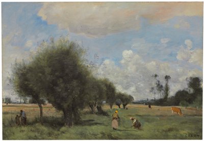 Pola w pobliżu Étampes, ok. 1855-60 autorstwa Jean Baptiste Camille Corot