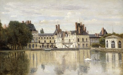 Fontainebleau - Blick auf das Schloss und den See von Jean Baptiste Camille Corot