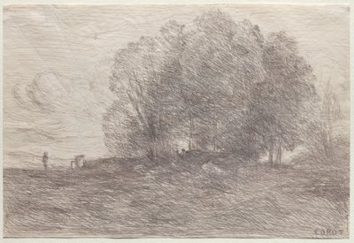 Grupa Drzew, 1858. autorstwa Jean Baptiste Camille Corot
