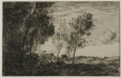 Na wydmach: Pamiątka z lasów Hagi autorstwa Jean Baptiste Camille Corot