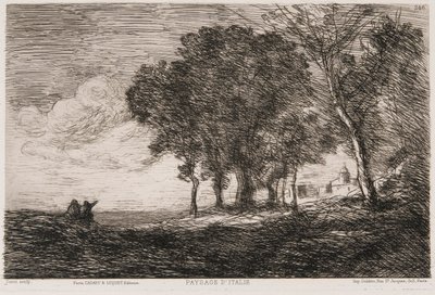 Pejzaż włoski, ok. 1865 r. autorstwa Jean Baptiste Camille Corot