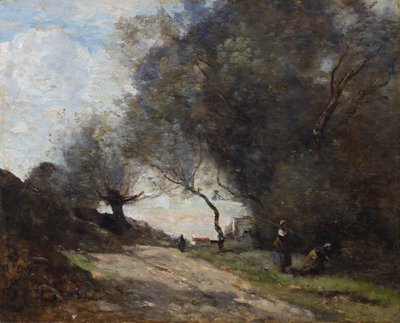 Zbieranie przy drodze autorstwa Jean-Baptiste-Camille Corot