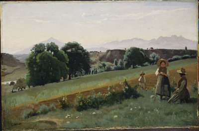 Krajobraz w Mornex, c.1842 autorstwa Jean Baptiste Camille Corot