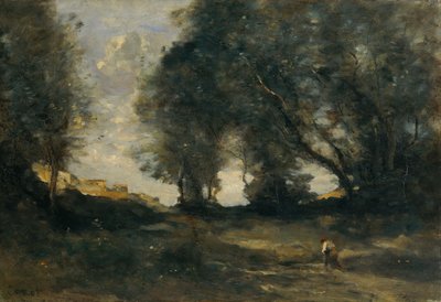 Pejzaż, ok. 1860 (olej na płótnie) autorstwa Jean-Baptiste-Camille Corot
