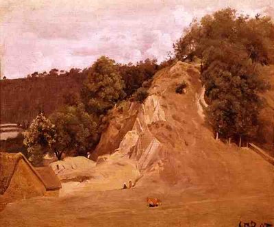 Pejzaż z wieśniaczkami i krową (olej na płótnie) autorstwa Jean Baptiste Camille Corot