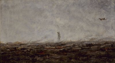 Le Rêve: Paryż w ogniu, wrzesień 1870, 1870 (olej na płótnie) autorstwa Jean Baptiste Camille Corot