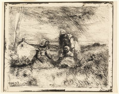 Młodsza siostra autorstwa Jean Baptiste Camille Corot