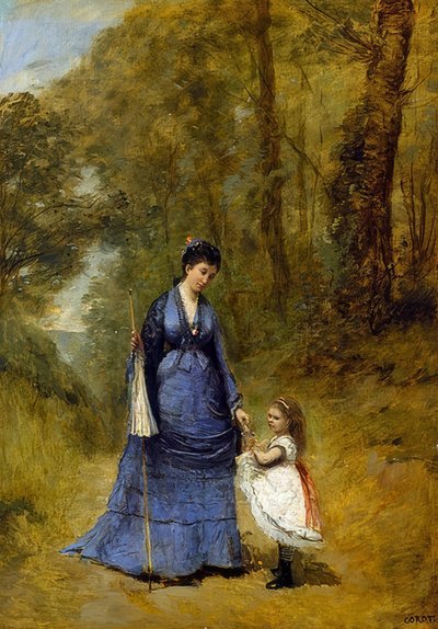Madame Stumpf i jej córka. 1872 autorstwa Jean Baptiste Camille Corot