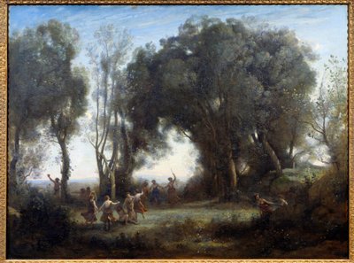 Poranek, tańczą nimfy. Obraz Camille Corot (1796-1875) autorstwa Jean Baptiste Camille Corot