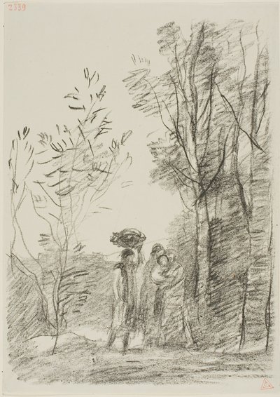 Spotkanie w lesie autorstwa Jean Baptiste Camille Corot