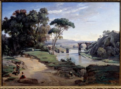 Most Narni w pobliżu Rzymu. Obraz Camille Corot (1796-1875) autorstwa Jean Baptiste Camille Corot