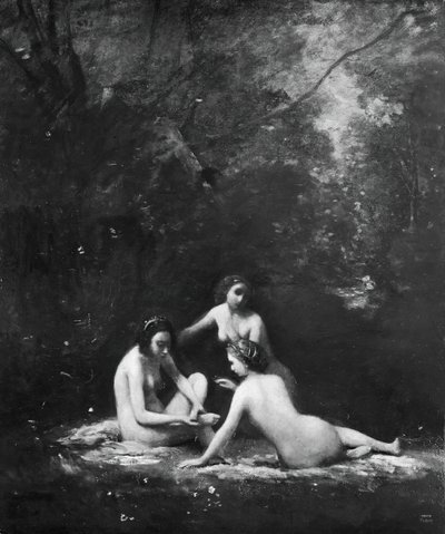 Nimfy wychodzące z kąpieli, 1843. autorstwa Jean Baptiste Camille Corot