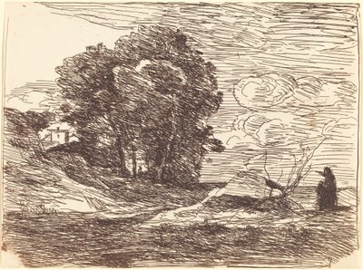 Mieszkanie poety autorstwa Jean Baptiste Camille Corot